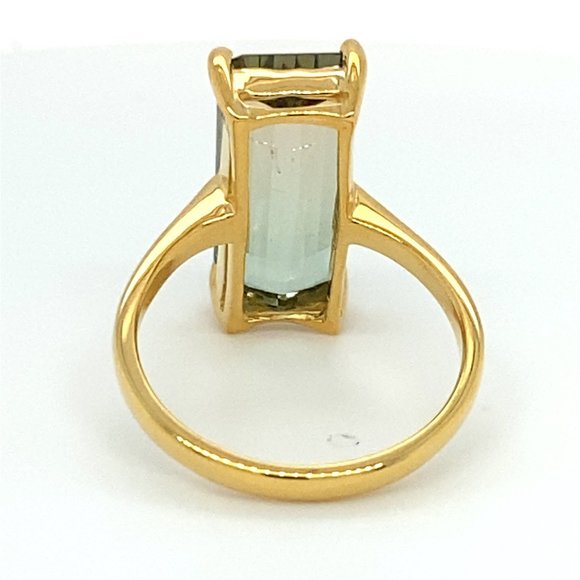 Bi Color Tourmaline 8.75ct Solid 14K Yellow Gold Ring - Picture 4 of 6
